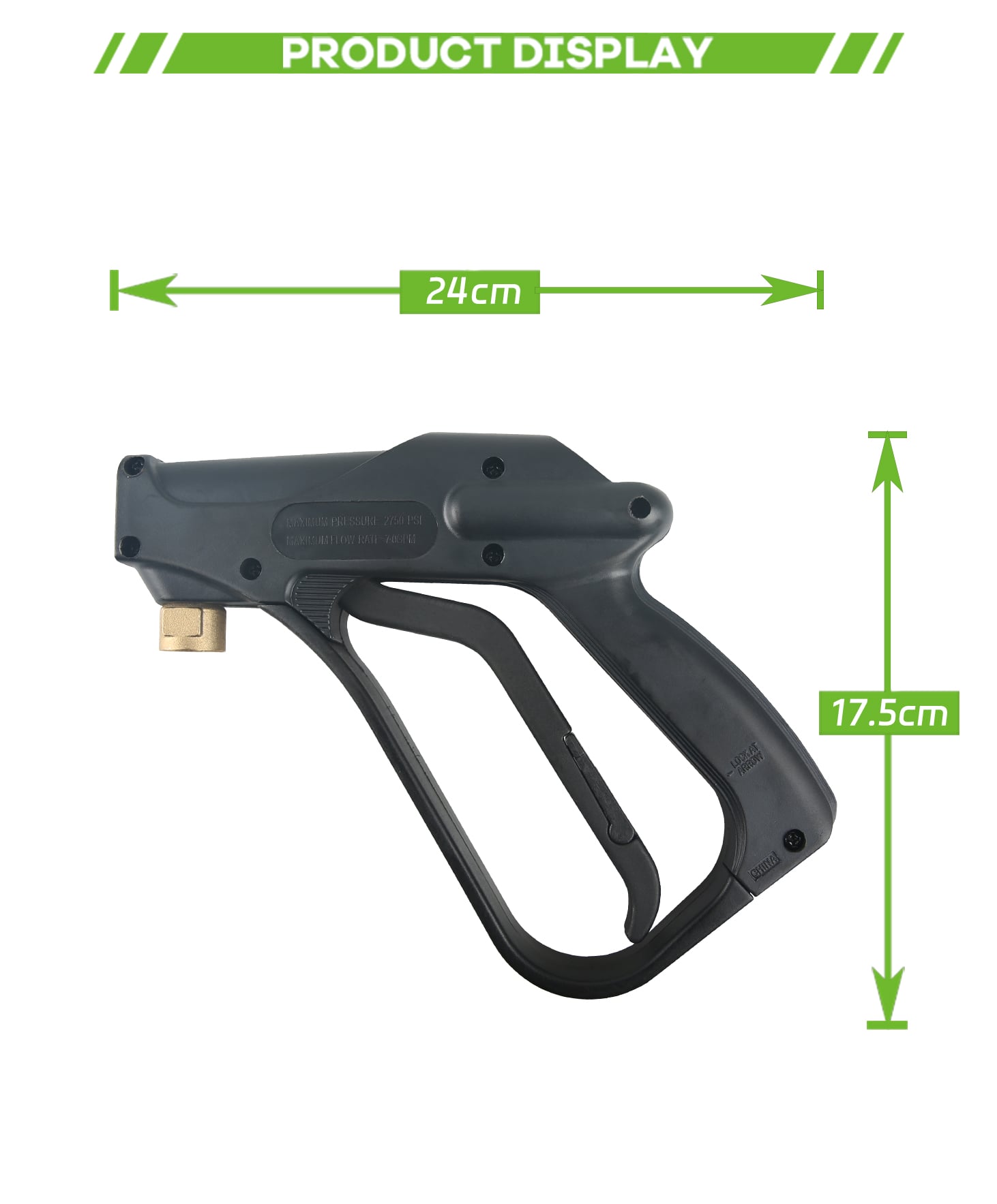 SPS 2750PSI 200Bar High Pressure Washer Gun 1/4 Inch Outlet Trigger Car Wash Gun 3/8 Inch Inlet Water Spray Gun manufacture