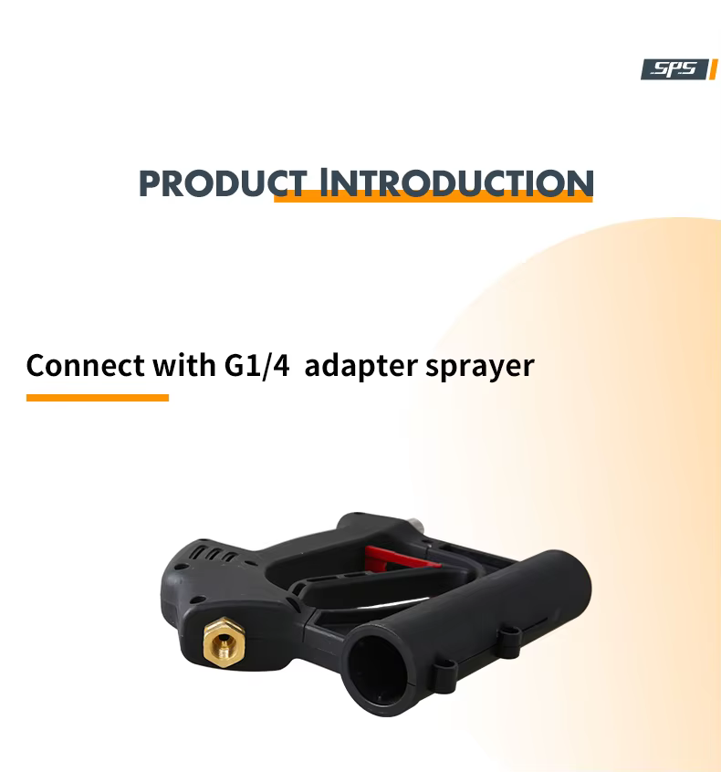 SPS 4000PSI 280Bar Jet Water Spray High Pressure Washer Short Guns 3/8 Quick Connect Plug for Car Washing factory