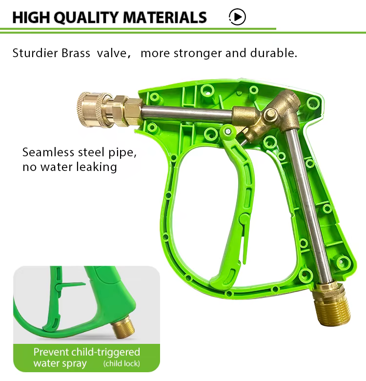 Pressure Washer Short Gun 3000PSI 210Bar Power Washer Trigger Gun With Locking Handle Car Wash Gun details