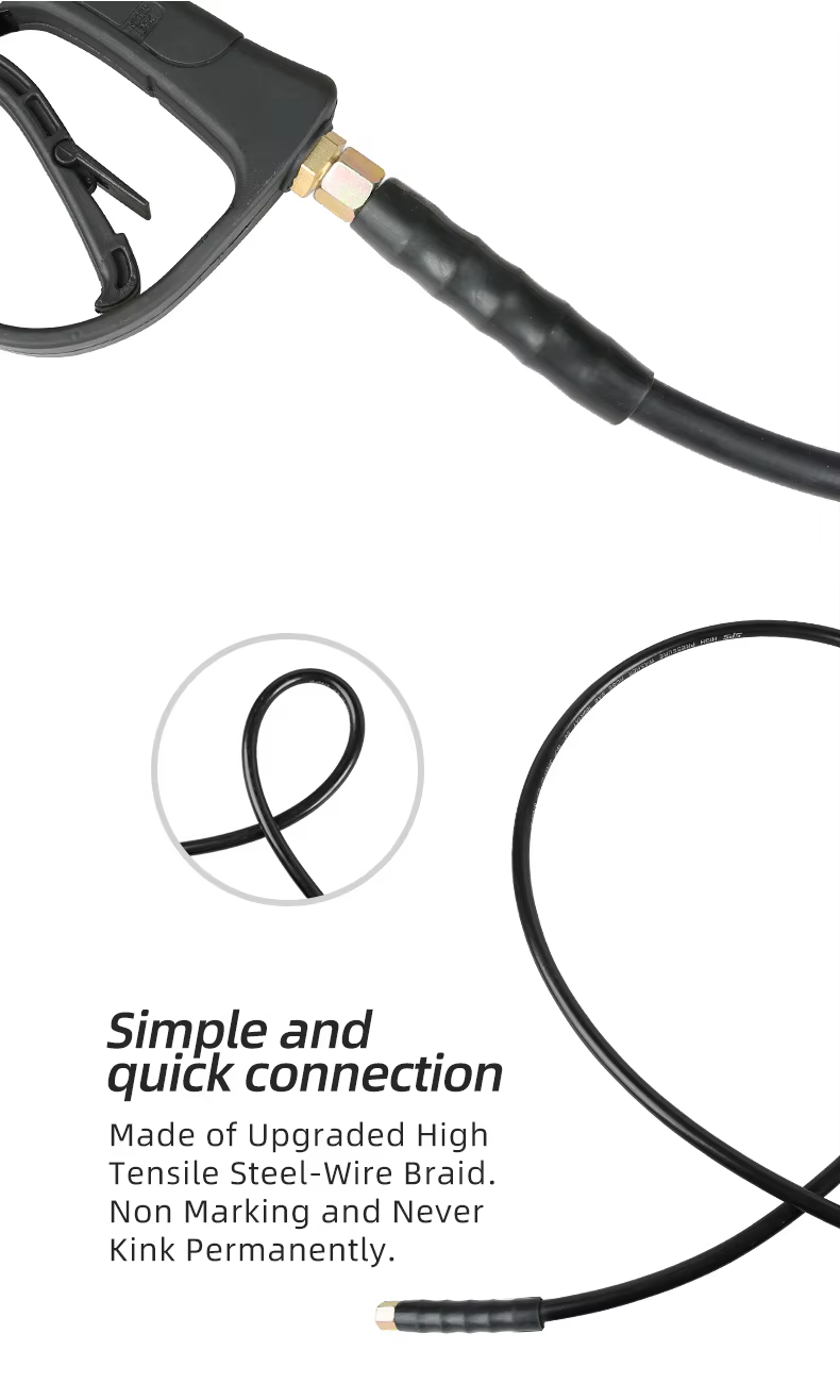 SPS 26FT 4000 PSI 276 BAR High Pressure Washer Hose Rubber Hose Quick Connector M22-14 supplier