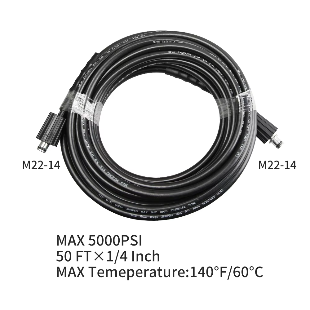 SPS 5800PSI 50FT Black High Pressure Car Wash Washer Water Hose factory