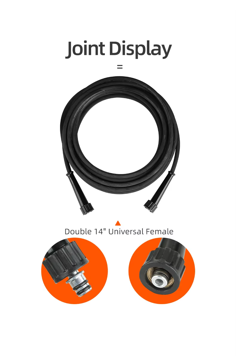 SPS 32FT 4351 PSI 300 BAR 1 Layer Steel Hose Adapter Brass M22-14mm High Pressure Washer Hose Explosion Proof Rubber Hose manufacture