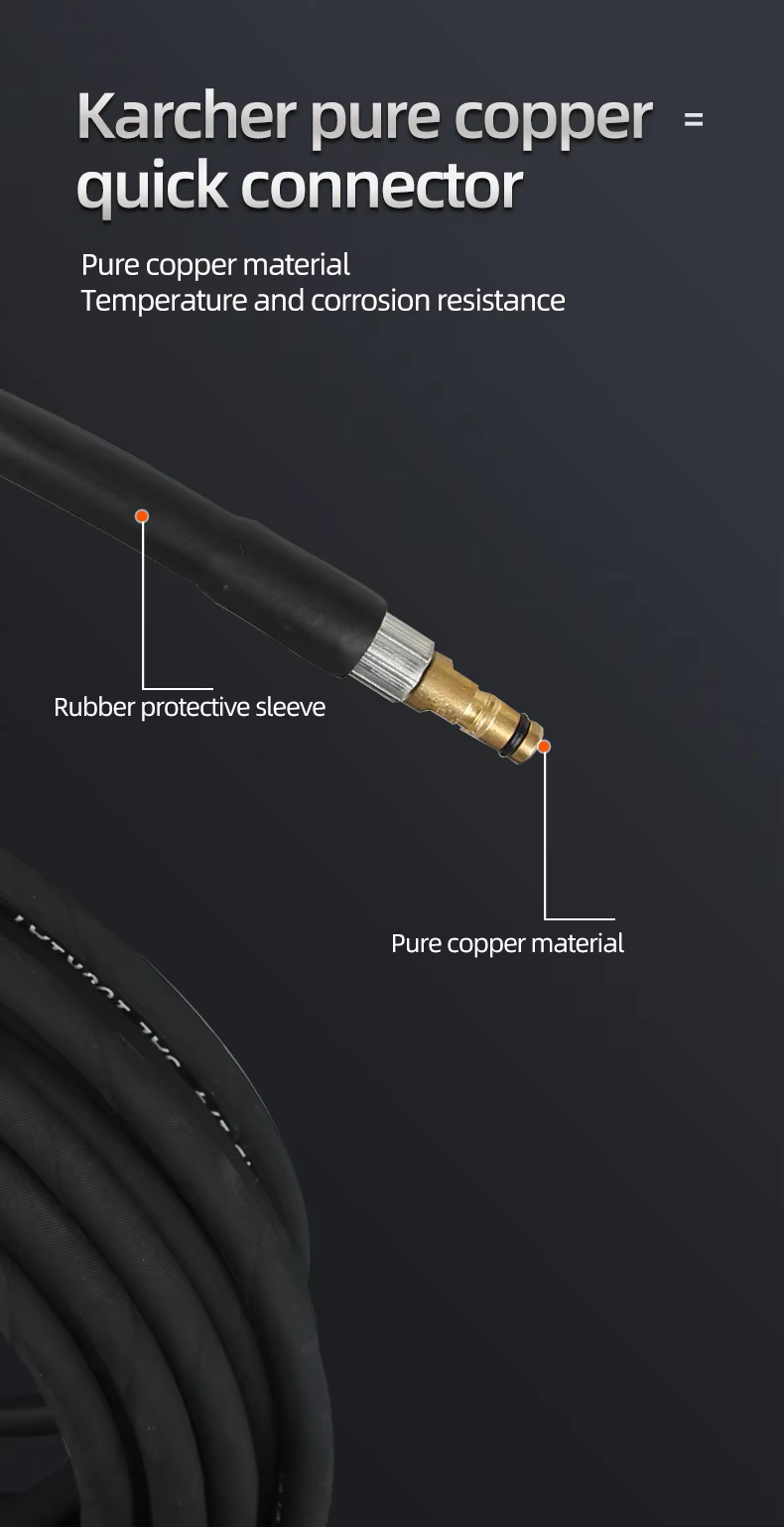 SPS 35 MPA 5075PSI 50FT 1/4 High Pressure Washer Hose K.C. Quick Plug Rubber Steel Hose manufacture