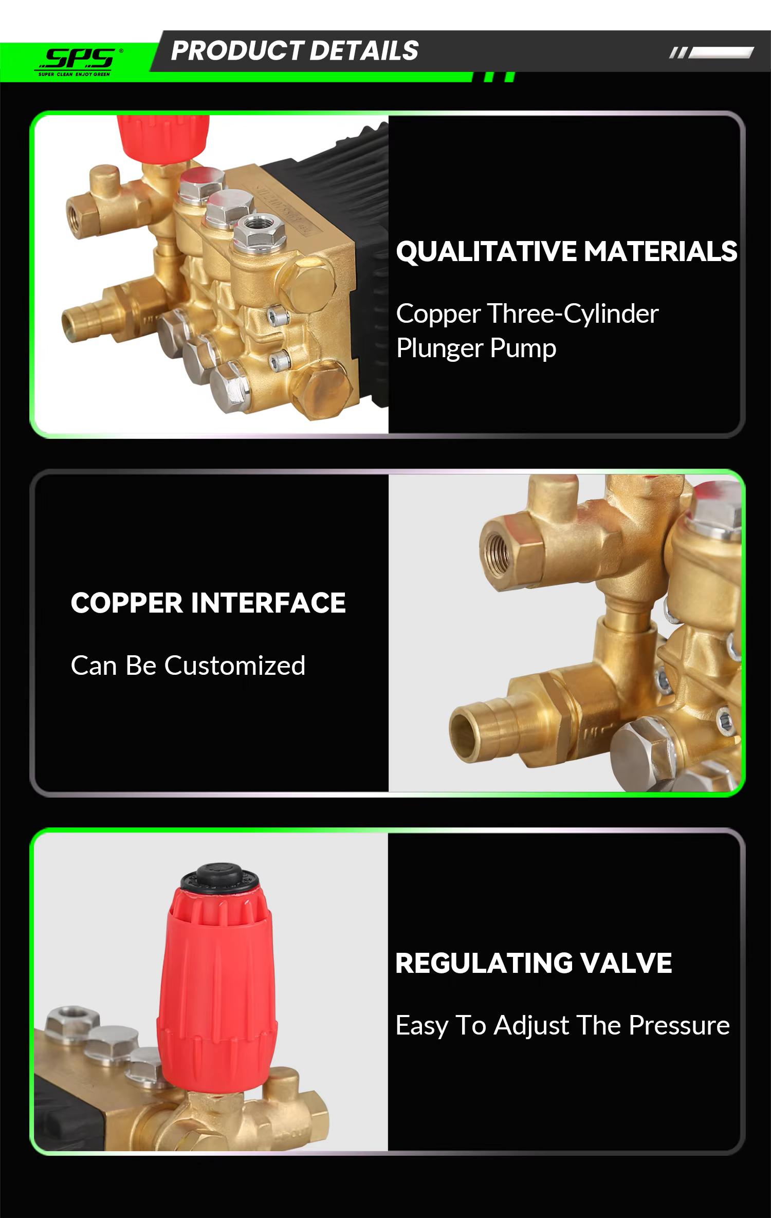 High Quality Electric Portable Plunger Pump 1500Psi 100Bar for High Pressure Water Triplex Water Pump Car Wash Machine factory