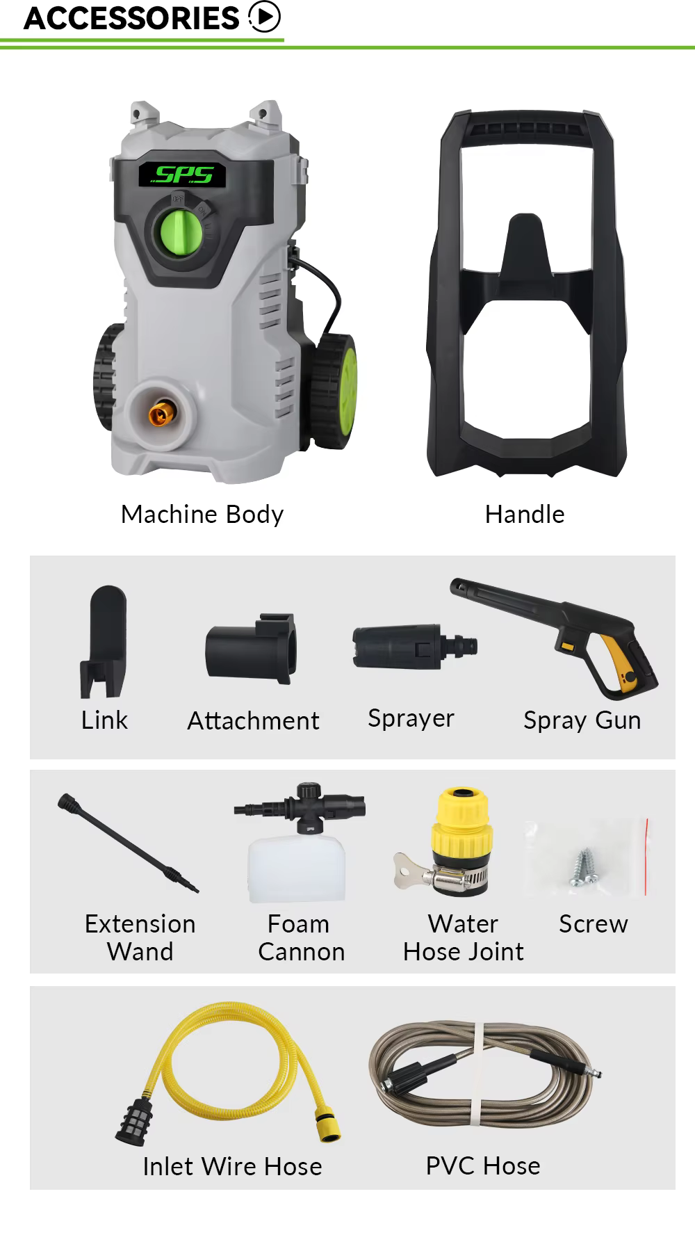 SPS High Pressure Car Washing Machine 1800w 150bar Household Portable Water Jet Pressure Washer manufacture