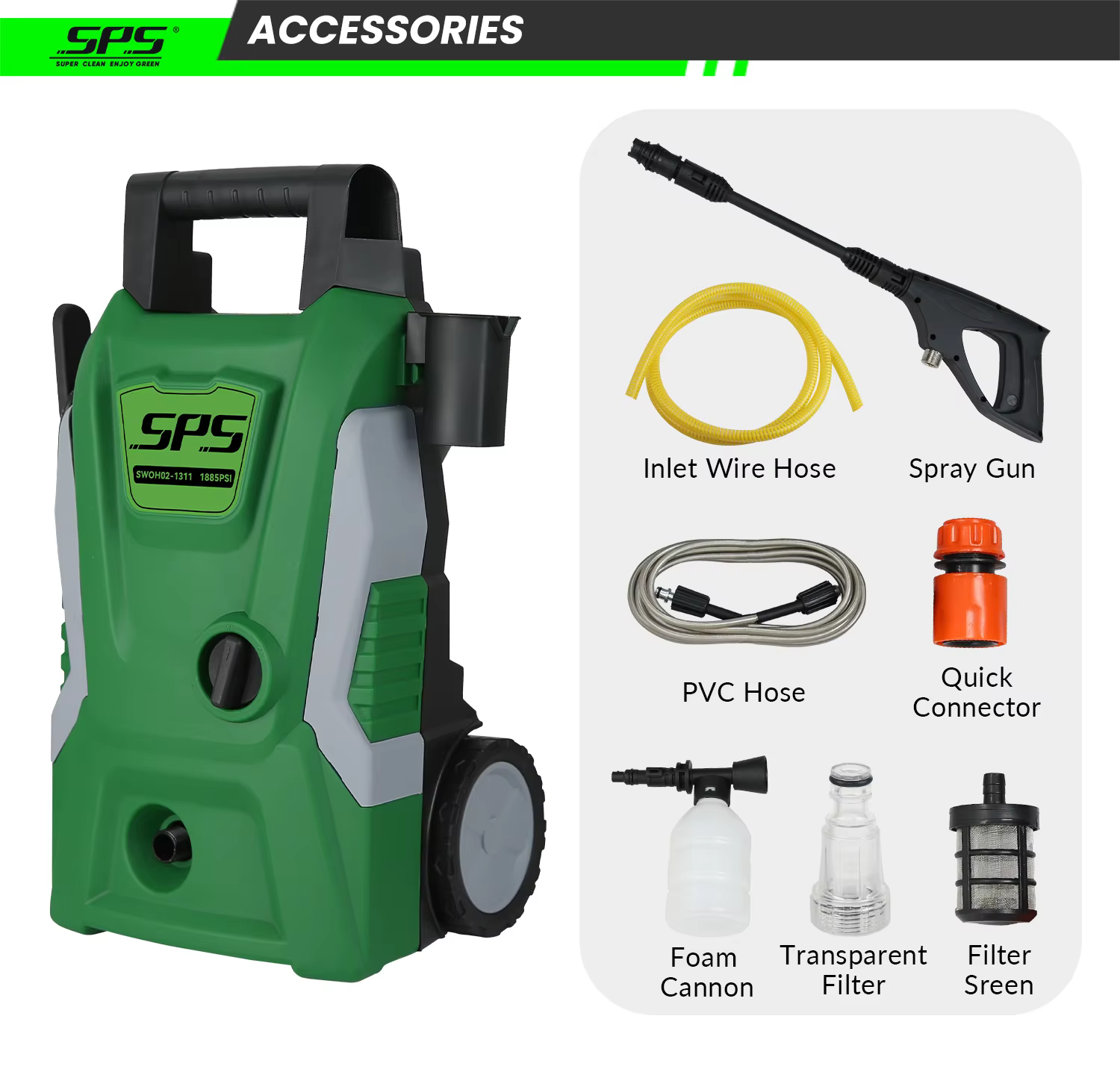 130Bar SPS Portable Commercial Removable Power Jet Car Wash 1500w 220v High Pressure Washer High Pressure Washer Car Wash Wholesale Chinese Factory OEM &ODM Custom Available supplier
