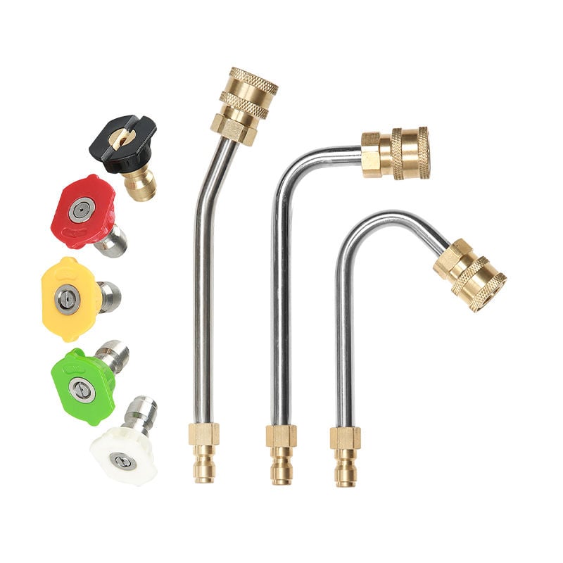 SPS 1/4 Inch Quick Connect High Pressure Washer Gutter Cleaner Attachment 90 Degree Curved Short Extension Rod