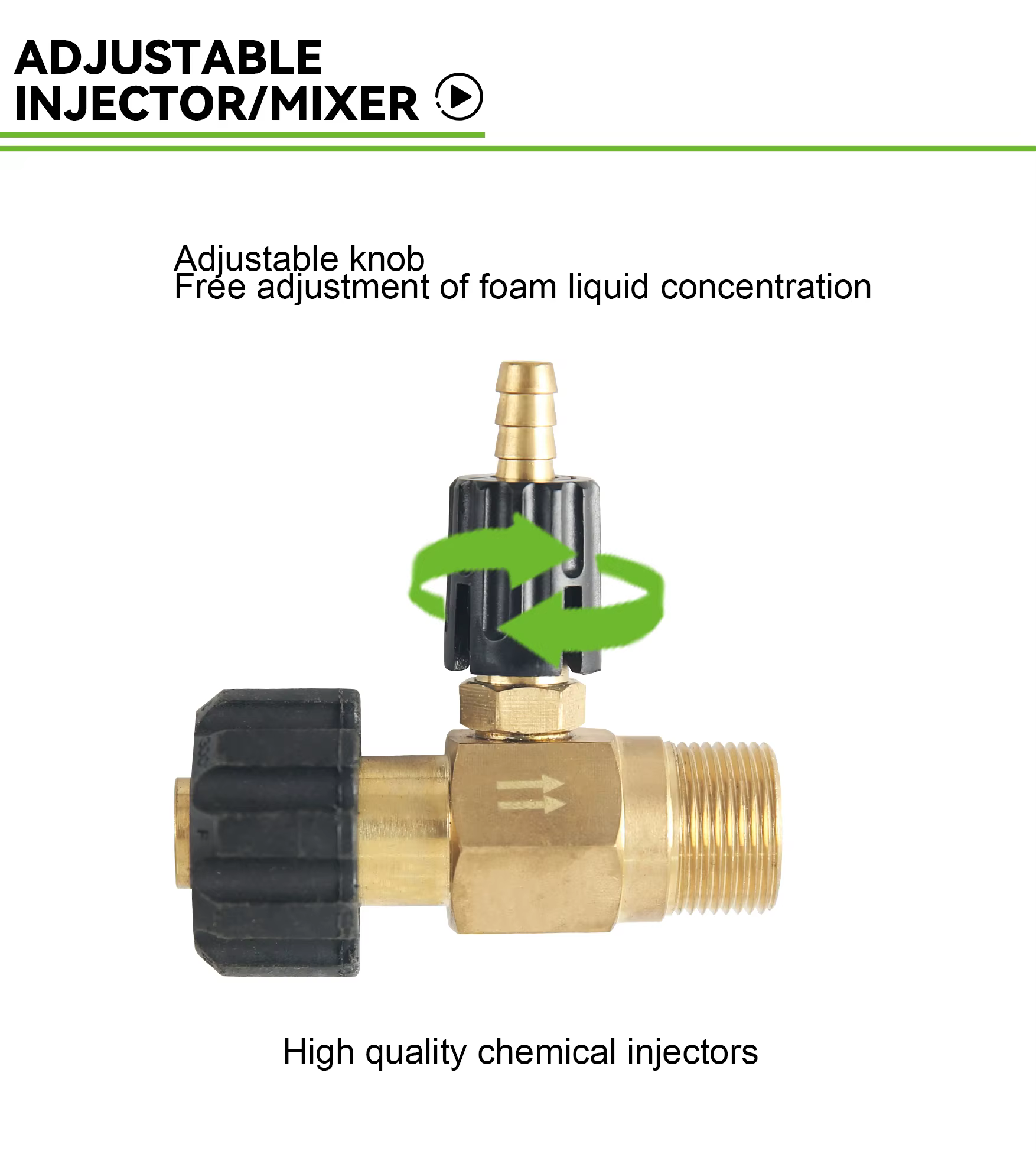 Adjustable Pressure Washer Downstream Injector Kit 2-2.5 GPM Long Range Nozzle With 1/4 Inch Quick Connector factory