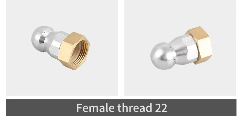 SPS Stainless Steel High Pressure Fixed Sewer Jetter Nozzle Button Nose Rotating Sewer Jetting Nozzle details
