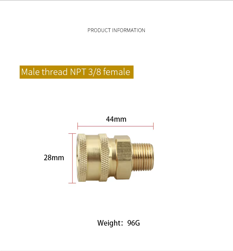 SPS 5000 PSI Brass Stainless Steel Pressure Washer 3/8 Quick Connect Kit Fittings for Hose NPT Thread manufacture