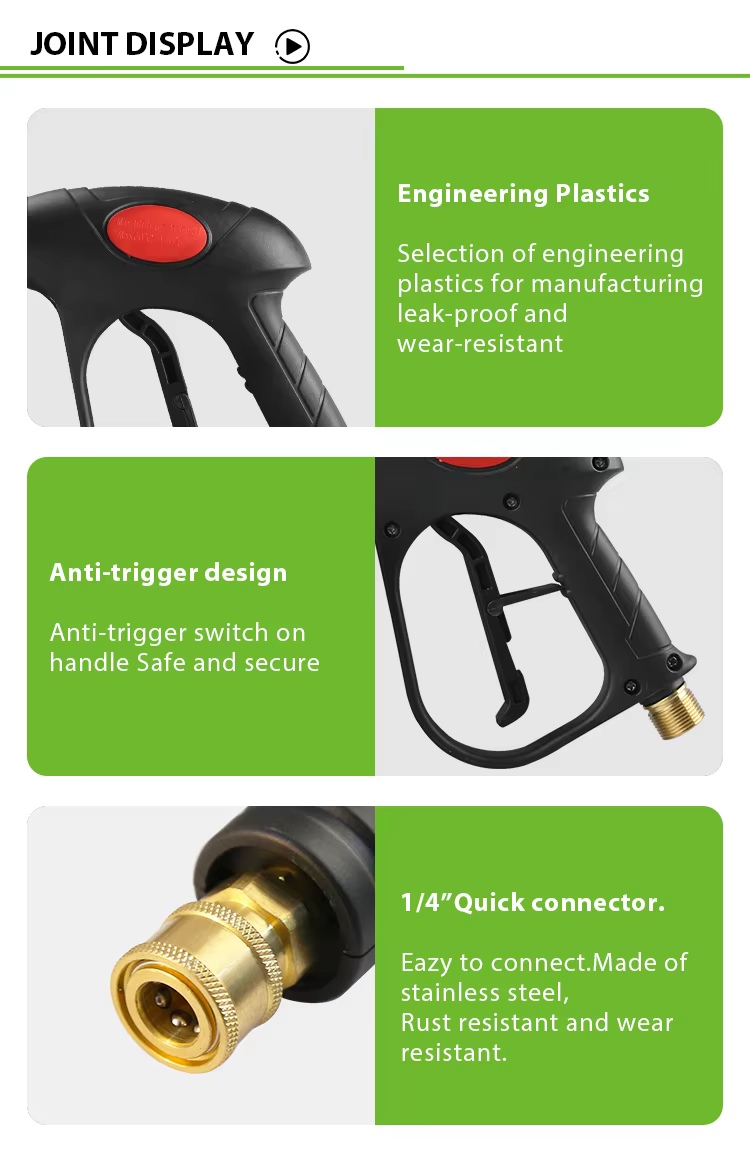 Factory 3000 PSI Cooper Valve High Pressure Water Gun Car Cleaning Trigger Washing Gun with 5 Nozzle Tips M22-14 Fitting factory