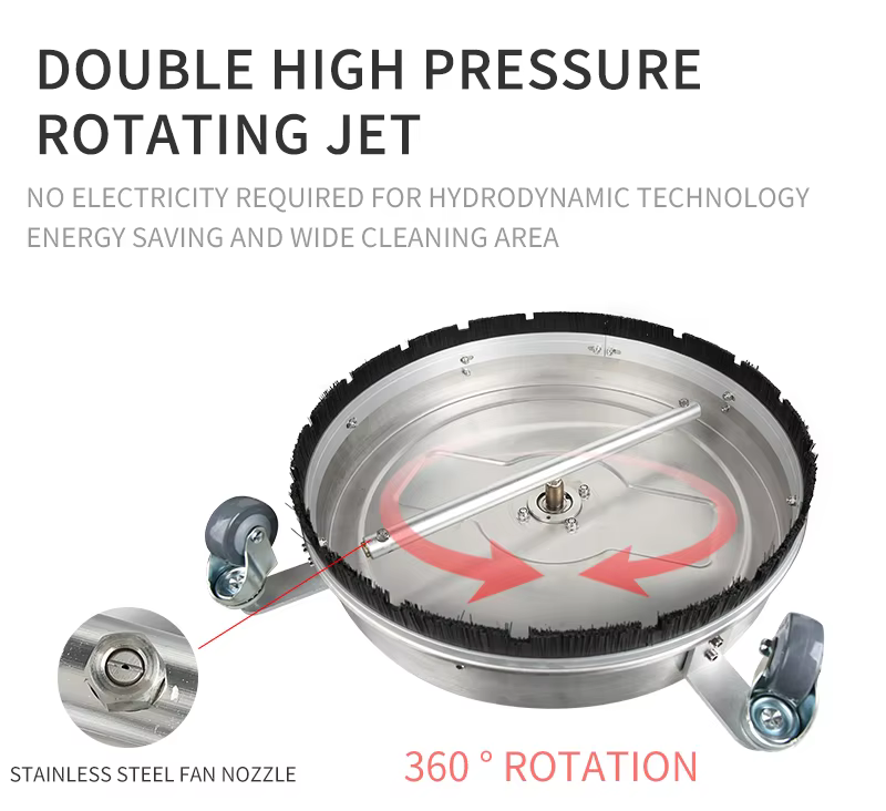 SPS 4000PSI 20 Inch Stainless Steel Rotary Pressure Washer Flat Surface Cleaner With 2 Extension Wands Set factory