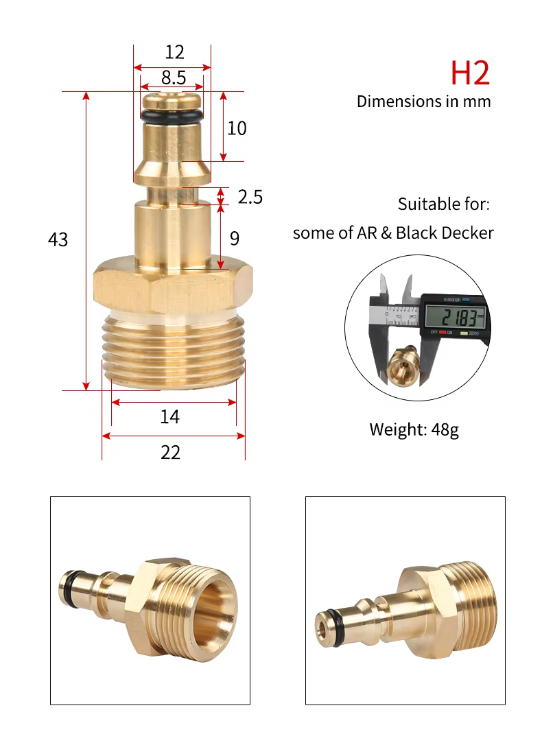 SPS M22-14 H Series Pure Copper Hose Joint Quick Release Fitting Suitable for Bosch supplier