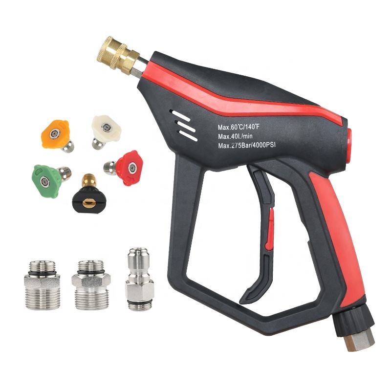 SPS 4000 PSI 275Bar High Pressure Car Washer Water Gun Set With 5 Color Nozzles 3 Adapters for Car Wash Equipment