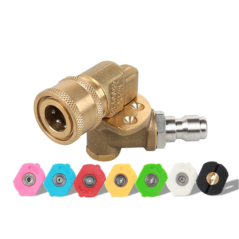 SPS 180 Degree Pressure Washer Nozzle Tips Quick Connecting Pivoting Adapter Coupler Rotating Nozzle for High Pressure Washer