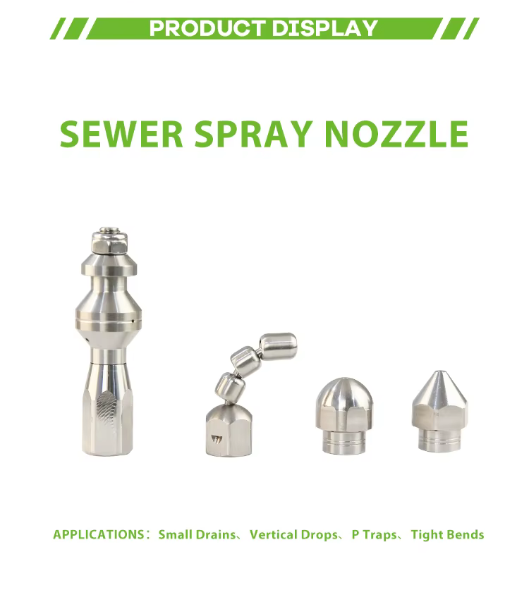 5000PSI 1/4 Inch Pressure Washer Sewer Jetter Nozzle Stainless Steel Pressure Drain Jetter Pipe Sewer Cleaning Nozzle manufacture