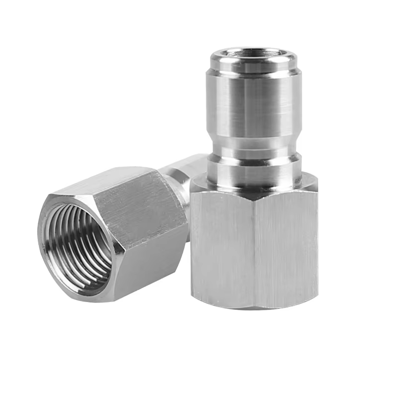 SPS 1/2 Inch NPT Quick Plug Female Stainless Steel Fitting Quick Couple Pressure Washer Adapter Quick Connector details