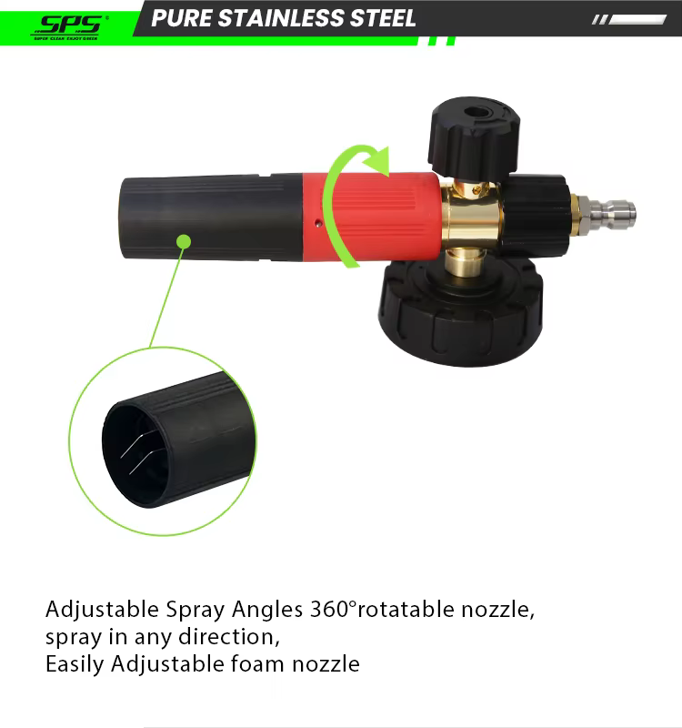 Side Filling Snow Foam Lance Cannon 1L Adjustable Car Cleaning Foam Cannon Spray Snow Lance With M22-14mm 1/4 Inch Quick Connect factory