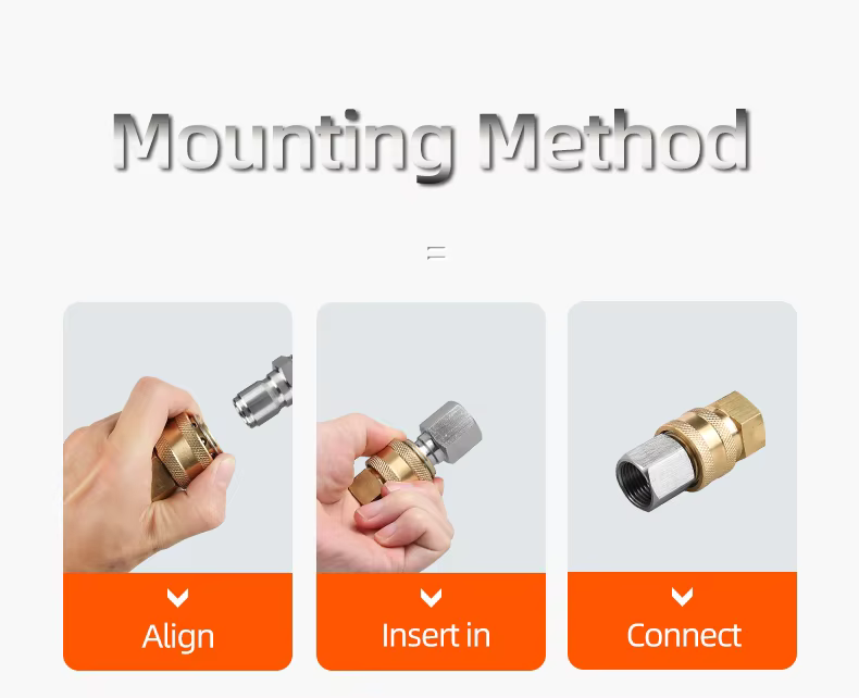 SPS 1/2 Inch NPT Quick Plug Female Stainless Steel Fitting Quick Couple Pressure Washer Adapter Quick Connector details