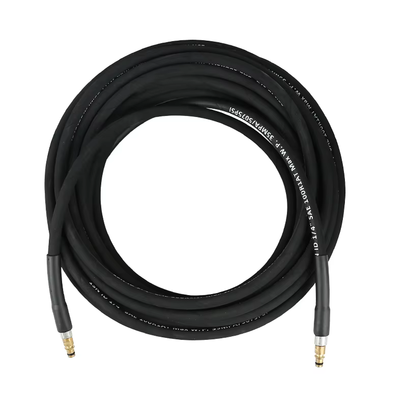 SPS 35 MPA 5075PSI 50FT 1/4 High Pressure Washer Hose K.C. Quick Plug Rubber Steel Hose manufacture