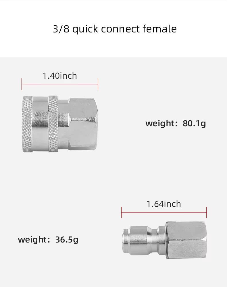 SPS 3/8 G BSP Stainless Steel Quick Connector 4 Pieces Kit Fittings Quick Release Coupler Quick Coupling details