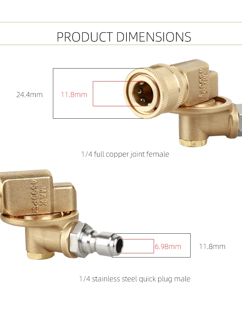SPS Quick Connect 7 Rotation Angles Pivoting Coupler Pressure Washer Accessories With 5 Color Nozzles manufacture