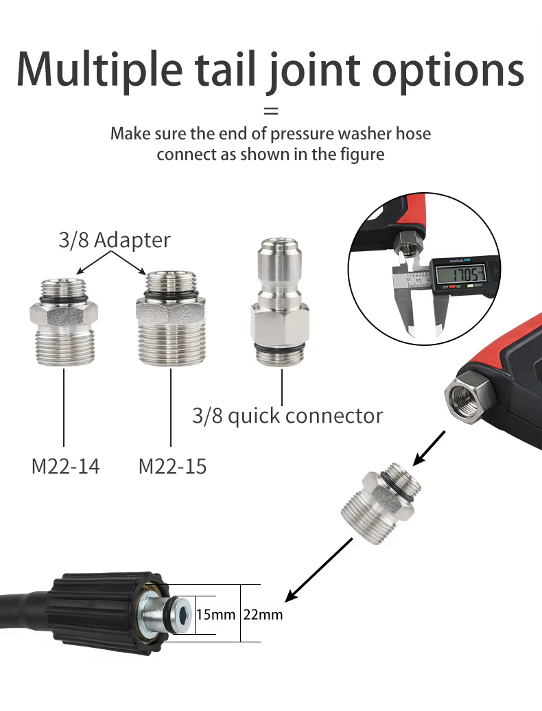 SPS 4000PSI 275Bar High Pressure Washer Gun Set With 5 Color Nozzles 3 Section Connect Car Washer Gun for Car Cleaning supplier