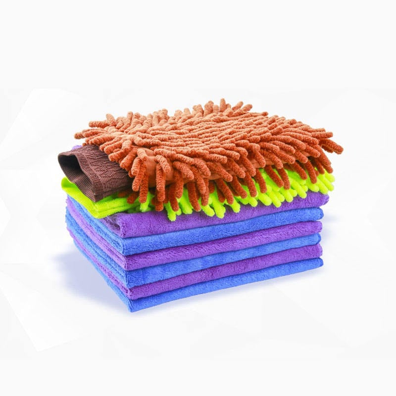 SPS Hot Sale Microfiber Rag Towel Car Wash Gloves Car Cleaning Tools Set