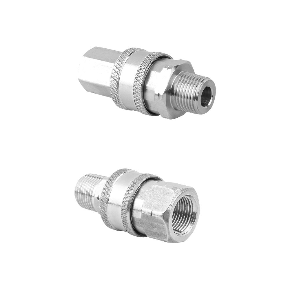 4 Pcs 3/8 NPT Stainless Steel Quick Coupling Hose Connector Kit High Pressure Washer Hose Fittings Quick Release Coupler