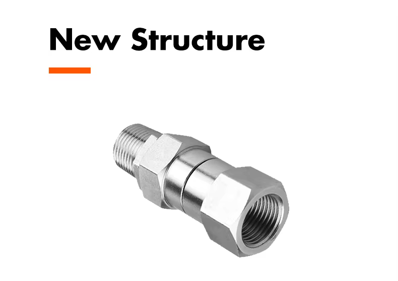 New Structure Good Quality 7250PSI High Pressure Stainless Ball Anti Fittings 3/8 Swivel Adapter 500Bar Connector supplier