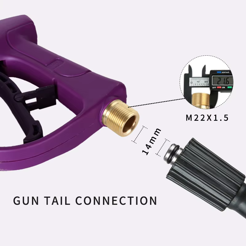SPS High Pressure Carwash Equipment Purple Water Short Spray Gun Pressure Washer Parts Power Carwash Gun manufacture