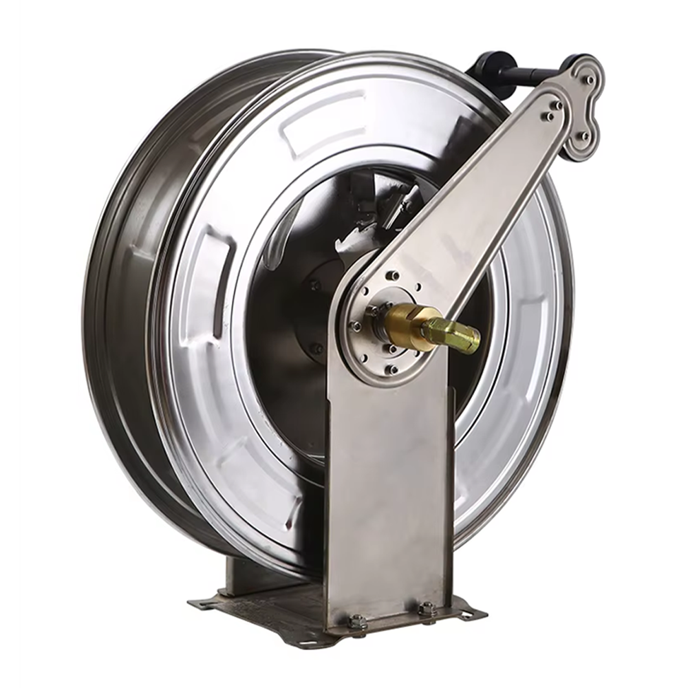 SPS 5000 PSI 50 FT 3/8'' Double Arms Automatic Telescopic High Pressure Washer Hose Reel 304 Stainless Steel Hose Reels
