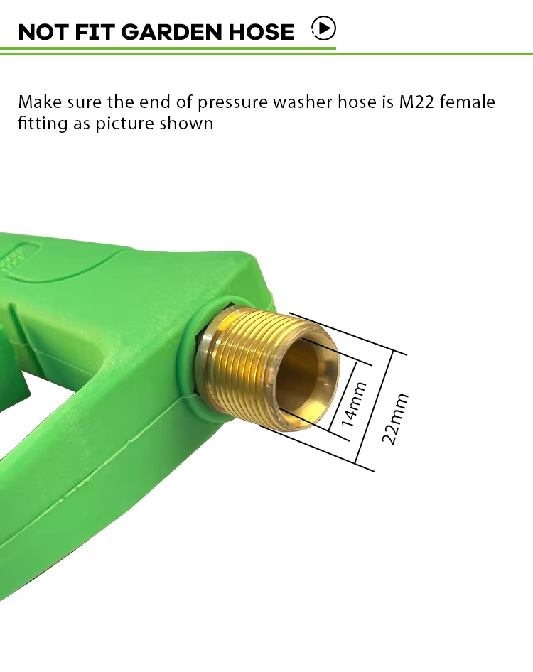 Pressure Washer Short Gun 3000PSI 210Bar Power Washer Trigger Gun With Locking Handle Car Wash Gun details