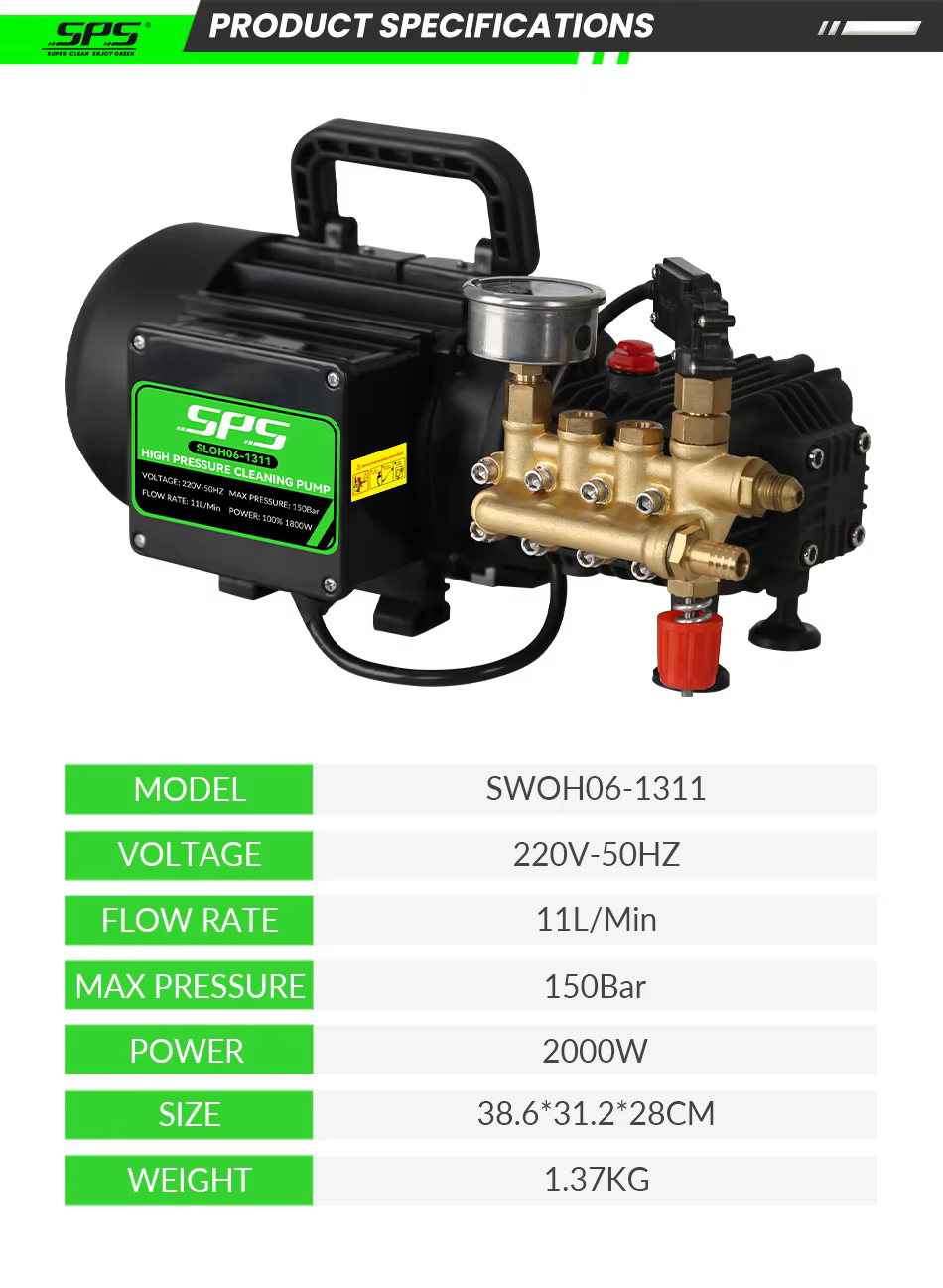 Hot Selling 220V Brass Valve Portable Car Washer Pump Electric High Power Pressure Washer Commercial Car Cleaning Machine factory