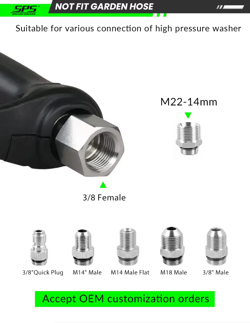 SPS 5000psi 350bar High Pressure Jet Water Spray Gun Car Washing Spray Gun Pressure Washer Gun details