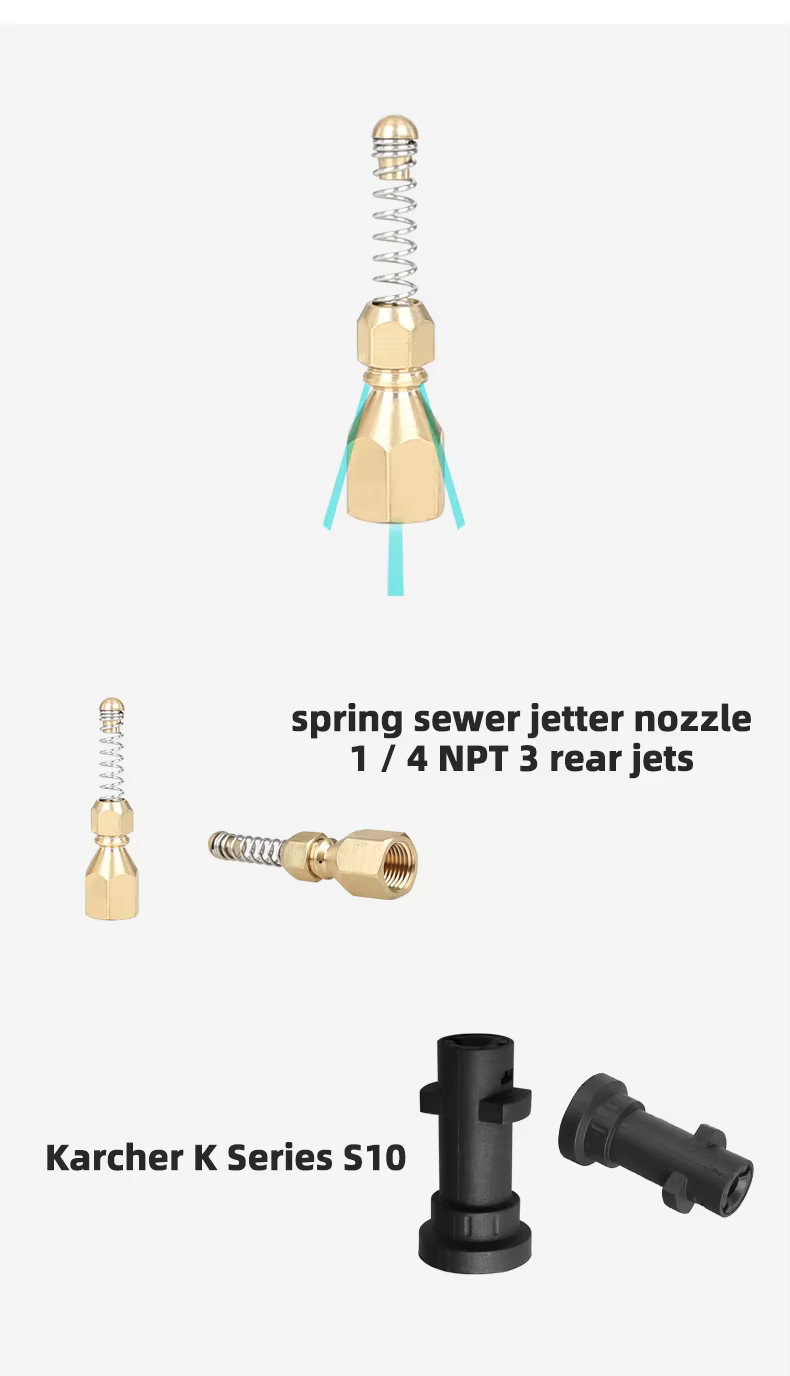 SPS 5800PSI 40 MPA 100 FT High Pressure Washer Hose Pipeline Flushing Spring Sewer Jetting Nozzle K.C. K Series manufacture