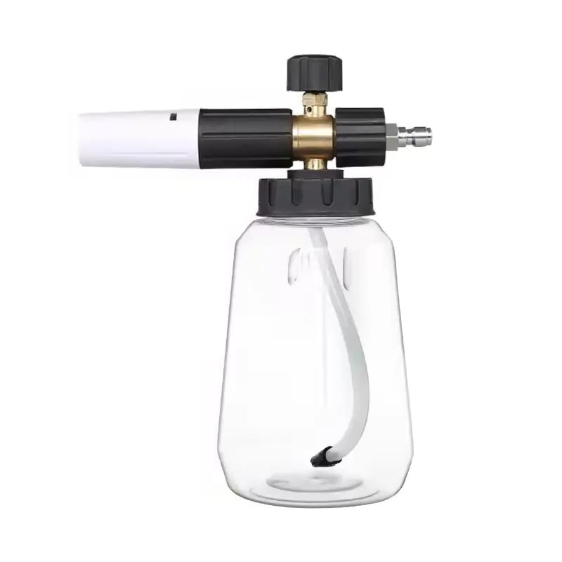 New Pressure Washer Accessories Solid Brass Foam Head High Pressure Snow Foam Lance Transparent Bottle Foam Pot