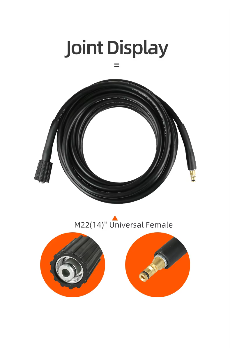 SPS 32FT 5000 PSI 40 MPA High Pressure Washer Line Hose Rubber Black Hose Compressive and Torsion Resistant supplier