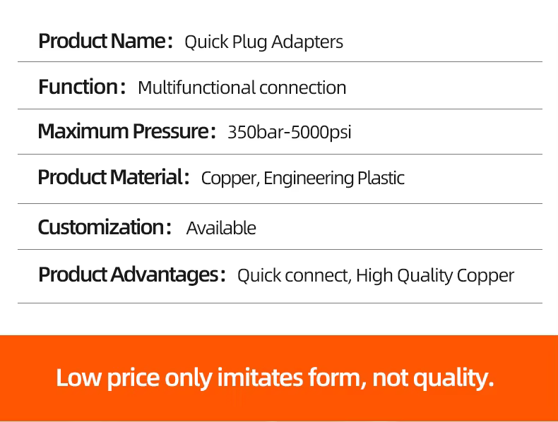 SPS 350BAR 5000PSI High Pressure Washer Quick Plug Adapter 1/4 Male Quick Connect Brass Kew Quick Coupler for High Pressure Gun manufacture