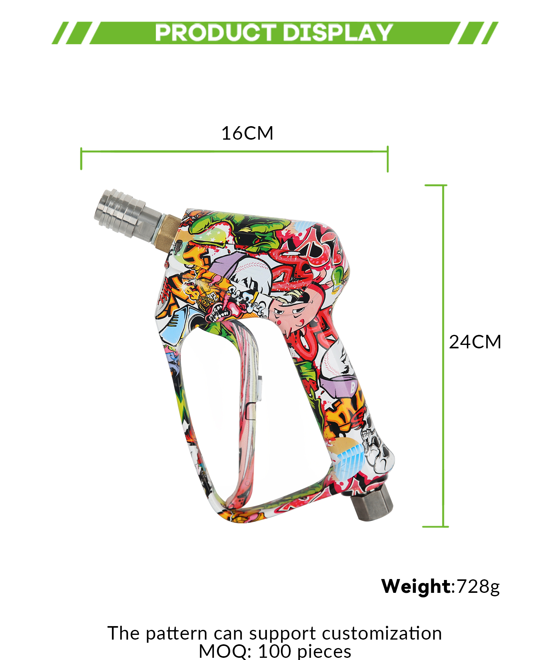 SPS 4350PSI 360°Rotation Preventing Hose From Kinking Car Washing Gun High Pressure Cleaning Water Gun with 1/4" Quick Coupling factory
