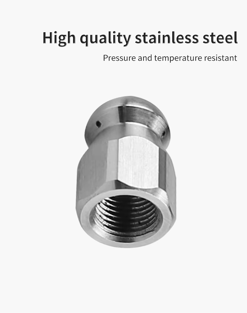 SPS 1/8 Inch Stainless Steel Female High Pressure Hose Nozzle Pipe Cleaning Rotary Sewer Jetter Nozzle factory