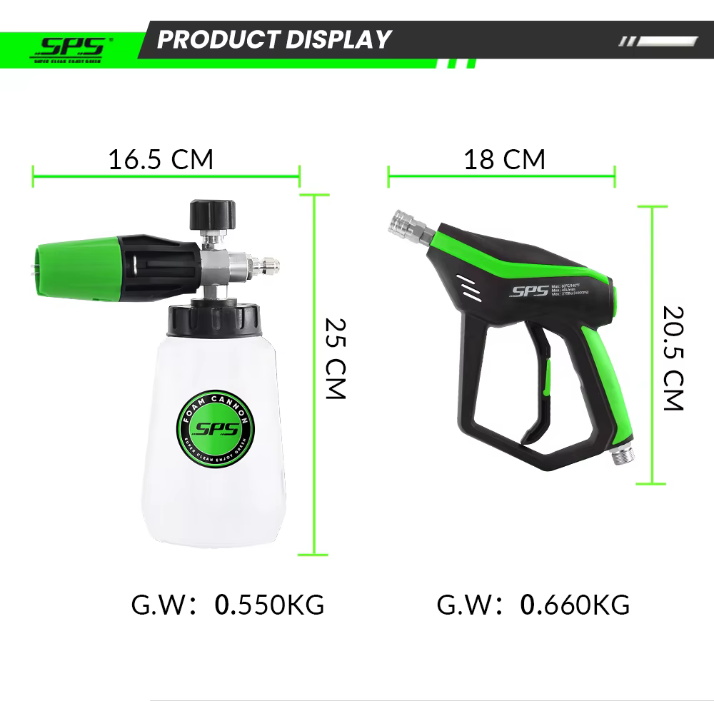 Foam Cannon Kit 4000PSI 1/4" Snow Foam Washer Gun Car Wash Soap Lance Cannon Spray Pressure Jet Bottle details