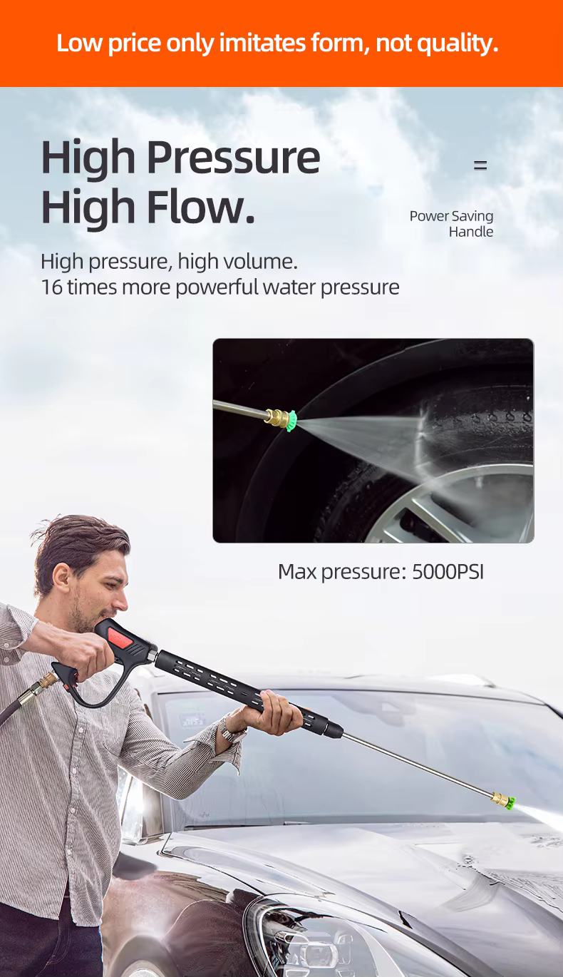 SPS 5000 PSI 350 BAR High Pressure Washer Gun Car Washing Cleaning Washer With Extension Wand details