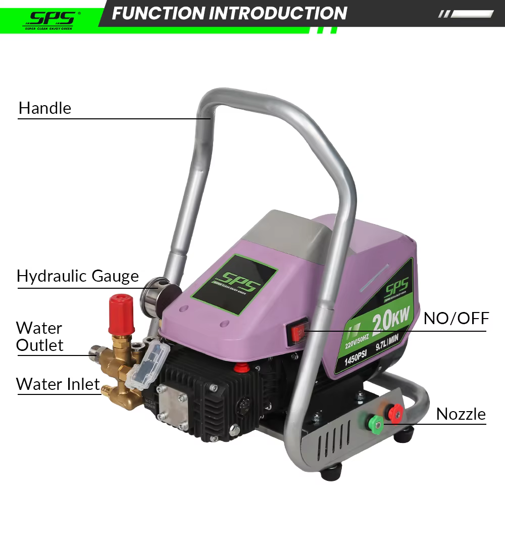 New Electric High Pressure Cleaner Machine 220v 150Bar Portable Cold Water Jet Surface Cleaner Equipment for Road Floor Cleaning  factory