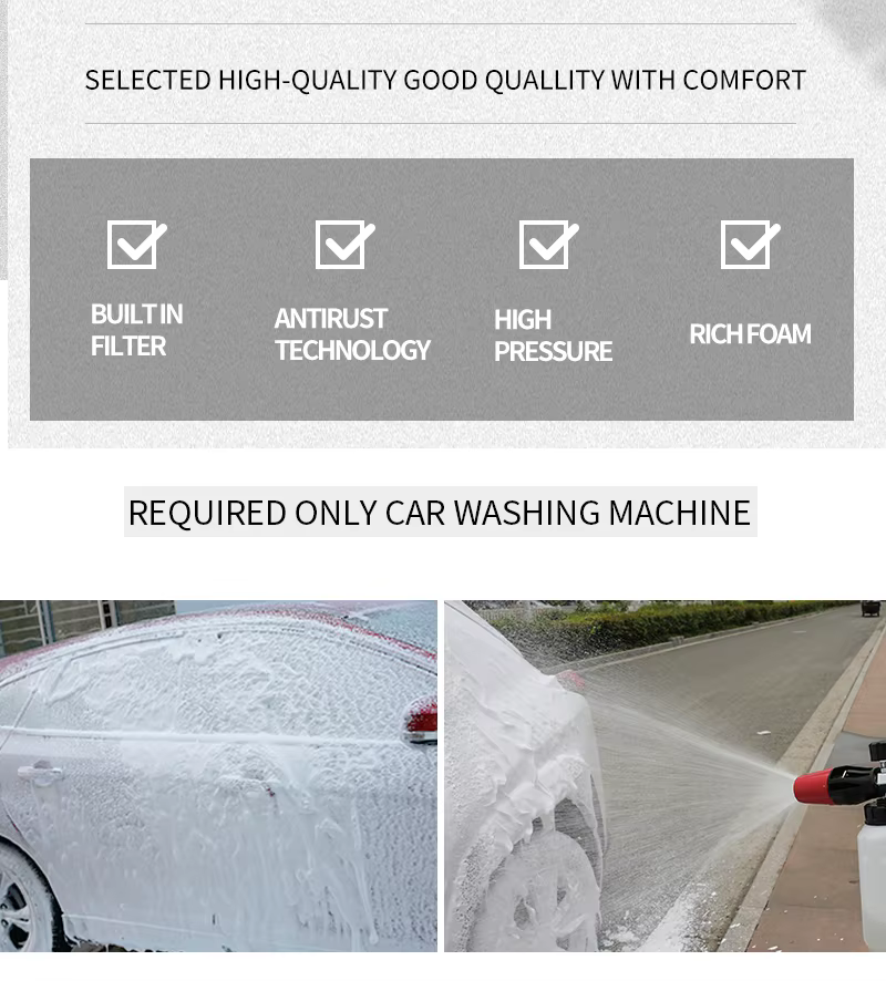 SPS High Pressure 1L Black Bottle Stainless Steel Adapter Solid Brass Snow Foam Cannon 1/4 Quick Release Car Wash Foam Lance factory
