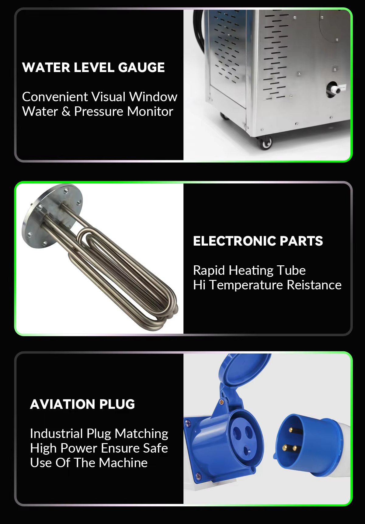 220V High Quality Stainless Steel 99% Thermal Efficiency 9kw Electric Steam Car Wash Machine for Auto Cleaning details