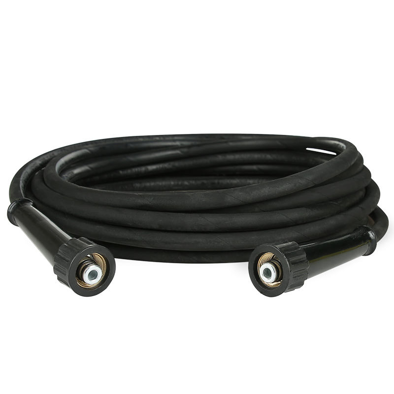 SPS 32FT 4351 PSI 300 BAR 1 Layer Steel Hose Adapter Brass M22-14mm High Pressure Washer Hose Explosion Proof Rubber Hose