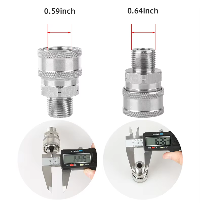 SPS 3/8 G BSP Stainless Steel Quick Connector 4 Pieces Kit Fittings Quick Release Coupler Quick Coupling details