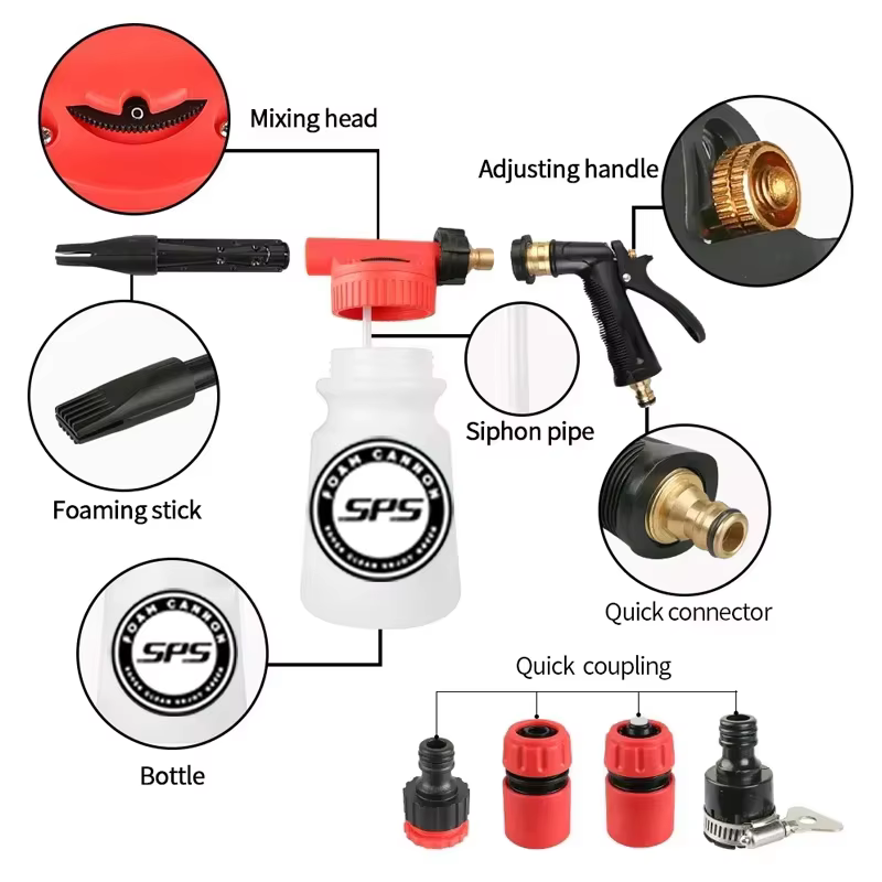 SPS Car Cleaning Low Pressure Snow Foam Wash Spray Gun Car Wash Hose Sprayer Foam Cannon Produces manufacture