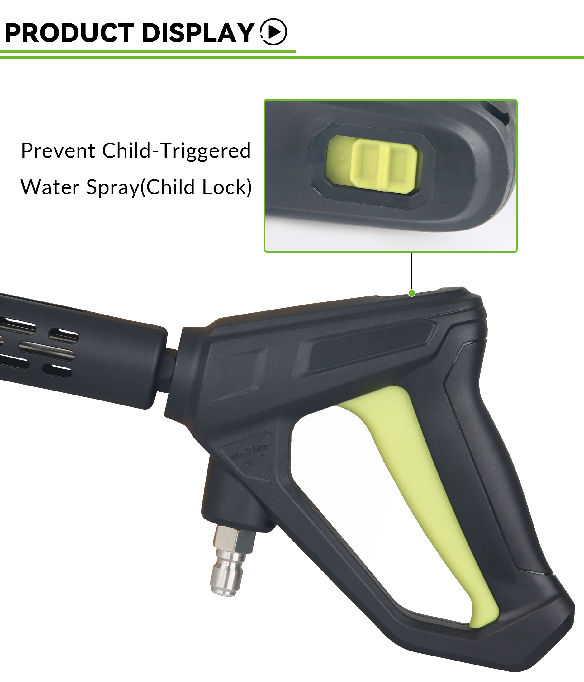 4350PSI 300bar High Pressure Easy Force Car Wash Water Gun with Bent Head Extension Lance manufacture